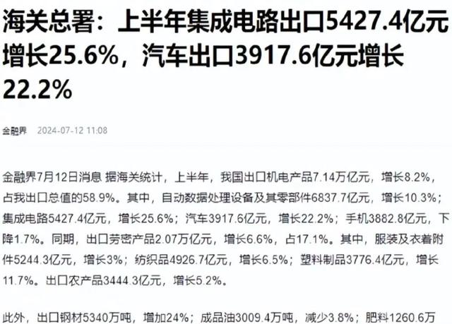 上半年中國(guó)芯片出口5427億，歐美繃不住了，美國(guó)封鎖技術(shù)失敗(圖3)